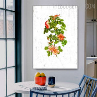 Leaves Blossom Floral Modern Painting Picture Canvas Print for Room Wall Flourish