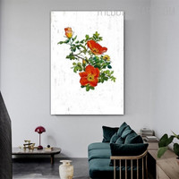 Flower Leaves Floral Modern Painting Picture Canvas Print for Room Wall Equipment