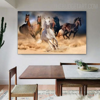 Ground Running Horses Animal Modern Painting Picture Canvas Print for Room Wall Onlay