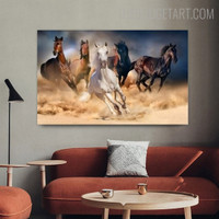 Ground Running Horses Animal Modern Painting Picture Canvas Print for Room Wall Décor