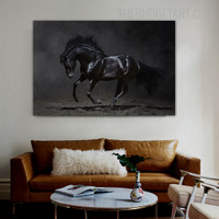 Energetic Horse Animal Contemporary Painting Picture Canvas Print for Room Wall Tracery