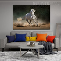 Energetic Running Horse Animal Contemporary Painting Picture Canvas Print for Room Wall Embellishment