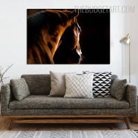 Horse Face Animal Contemporary Painting Picture Canvas Print for Room Wall Décor