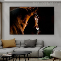 Horse Face Animal Contemporary Painting Picture Canvas Print for Room Wall Onlay