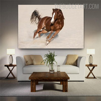 Powerful Horse Animal Contemporary Painting Picture Canvas Print for Room Wall Drape