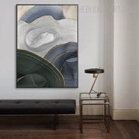 Meandering Tarnishes Abstract Modern Painting Picture Canvas Print for Room Wall Outfit