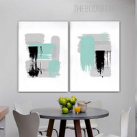 Blur Daub Nordic Watercolor Contemporary Painting Picture Canvas Print for Room Wall Finery