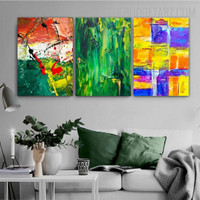 Multicolored Splodge Abstract Modern Painting Picture Canvas Print for Room Wall Assortment