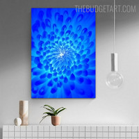 Indigo Chrysanthemum Flower Floral Contemporary Painting Picture Canvas Print for Room Wall Garniture