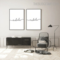 Exhale Inhale Typography Minimalist Modern Portrayal Image Canvas Print for Room Wall Decor