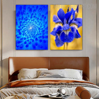 Chrysanthemum Bloom Floral Contemporary Painting Picture Canvas Print for Room Wall Moulding