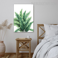 Tropical Leafed Nordic Floral Contemporary Painting Picture Canvas Print for Room Wall Décor