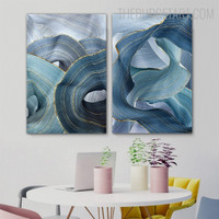 Curved Vinculum Abstract Modern Painting Picture Canvas Print for Room Wall Flourish