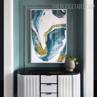 Glazy Meandering Stria Abstract Modern Painting Picture Canvas Print for Room Wall Getup