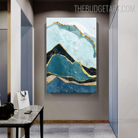 Blue Hill Abstract Naturescape Contemporary Painting Picture Canvas Print for Room Wall Equipment