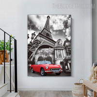 Eiffel Tower VII Landscape Vintage Painting Picture Canvas Print for Room Wall Finery