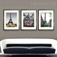 Eiffel Tower X Landscape Vintage Painting Picture Canvas Print for Room Wall Garnish