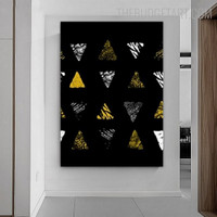 Lines Triangular Abstract Geometric Modern Painting Picture Canvas Print for Room Wall Molding