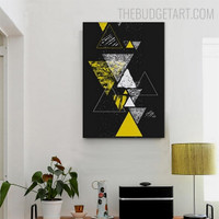 Colorific Tarnish Triangular Abstract Geometric Modern Painting Picture Canvas Print for Room Wall Outfit