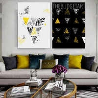 Colorific Triangular Abstract Geometric Modern Painting Picture Canvas Print for Room Wall Finery