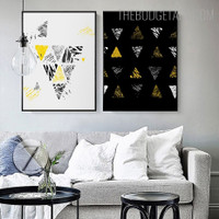 Colorific Triangular Abstract Geometric Modern Painting Picture Canvas Print for Room Wall Embellishment