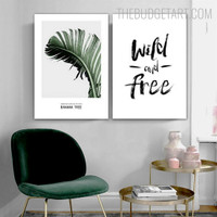 Wild And Free Typography Quotes Contemporary Painting Picture Canvas Print for Room Wall Illumination