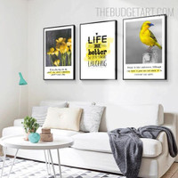 Laughing Quotes Contemporary Painting Picture 3 Piece Canvas Art Prints for Room Wall Assortment