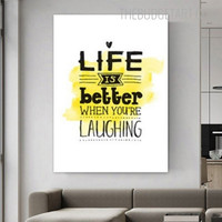 Life Better Typography Quotes Contemporary Painting Picture Canvas Print for Room Wall Illumination