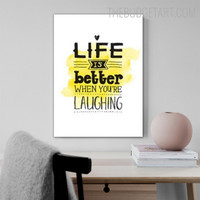 Life Better Typography Quotes Contemporary Painting Picture Canvas Print for Room Wall Ornament