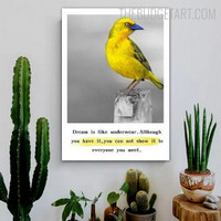 Yellowness Sparrows Nordic Birds Contemporary Painting Picture Canvas Print for Room Wall Garnish