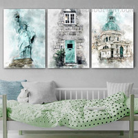 House Abstract Vintage Painting Picture Canvas Print for Room Wall Ornamentation