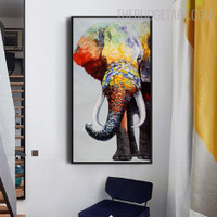 Colorful Elephant Animal Modern Painting Picture Canvas Print for Room Wall Tracery
