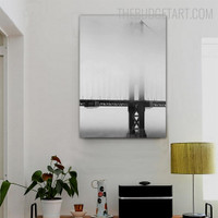 Golden Gate Bridge Vintage Painting Picture Canvas Print for Room Wall Ornament