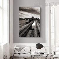 Train Landscape Modern Painting Picture Canvas Print for Room Wall Decoration