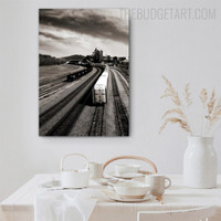 Train Landscape Modern Painting Picture Canvas Print for Room Wall Décor