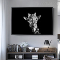 Giraffe Face Animal Modern Painting Picture Canvas Print for Room Wall Finery