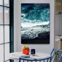 Blue Sea Nordic Landscape Contemporary Painting Picture Canvas Print for Room Wall Getup