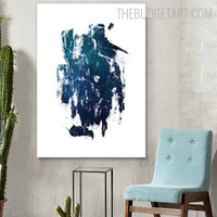 Indigo Stain Abstract Modern Painting Picture Canvas Print for Room Wall Molding