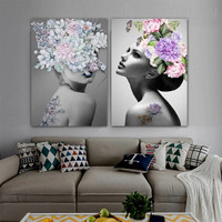 Colorific Blossom Nordic Floral Modern Painting Picture Canvas Print for Room Wall Décor