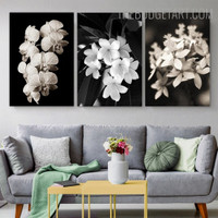 Black And White Flowers Nordic Floral Contemporary Painting Picture Canvas Print for Room Wall Finery