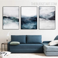 Blur Daubed Abstract Modern Painting Picture Canvas Print for Room Wall Ornament
