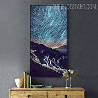 Sky Mountain Naturescape Modern Painting Canvas Print for Room Wall Garnish