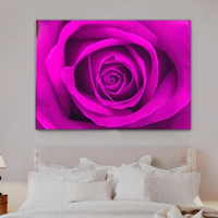 Pink Rosebush Floral Modern Painting Picture Canvas Print for Room Wall Tracery