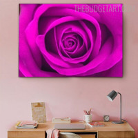Pink Rosebush Floral Modern Painting Picture Canvas Print for Room Wall Getup