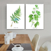 Ginkgo Leaflet Nordic Floral Contemporary Painting Picture Canvas Print for Room Wall Equipment