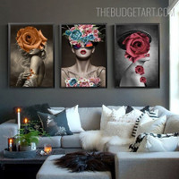 Lady Rosebush Abstract Figure Modern Painting Picture Canvas Print for Room Wall Onlay