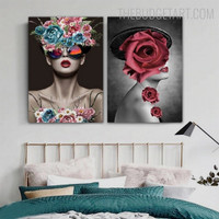 Lady Sunglasses Abstract Figure Modern Painting Picture Canvas Print for Room Wall Garnish