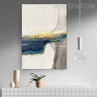 Ink Smear Marble Abstract Contemporary Painting Picture Canvas Print for Room Wall Garnish