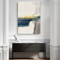 Ink Smear Marble Abstract Contemporary Painting Picture Canvas Print for Room Wall Trimming