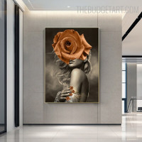 Women With Flower Abstract Figure Modern Painting Picture Canvas Print for Room Wall Decoration